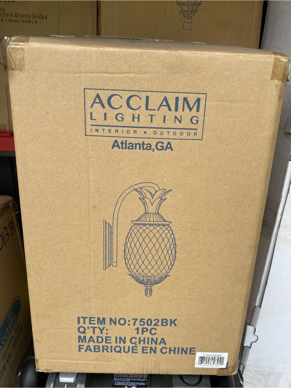 Acclaim Pineapple Outdoor Wall Sconce (Boxed) - Brown Kraft NEW